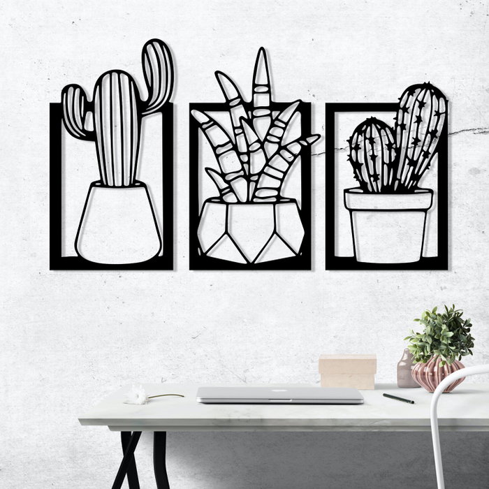 Wallity Nazen Escultura de Pared de Metal Negra